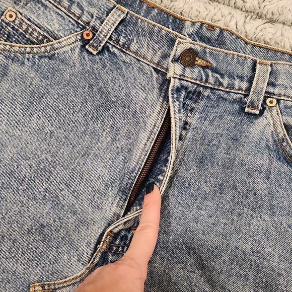 Vintage light wash orange Tab, upcycled Levi's jean skirt size 12! - Picture 7 of 10